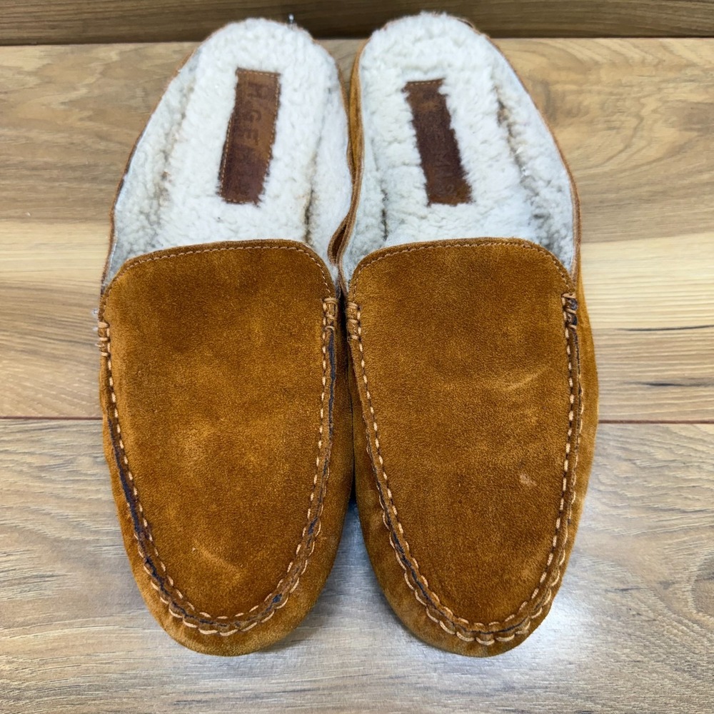 M GEMI Italian Leather Feliz Shearling Mule Womens 11 EU 42 Tan Suede Slip On